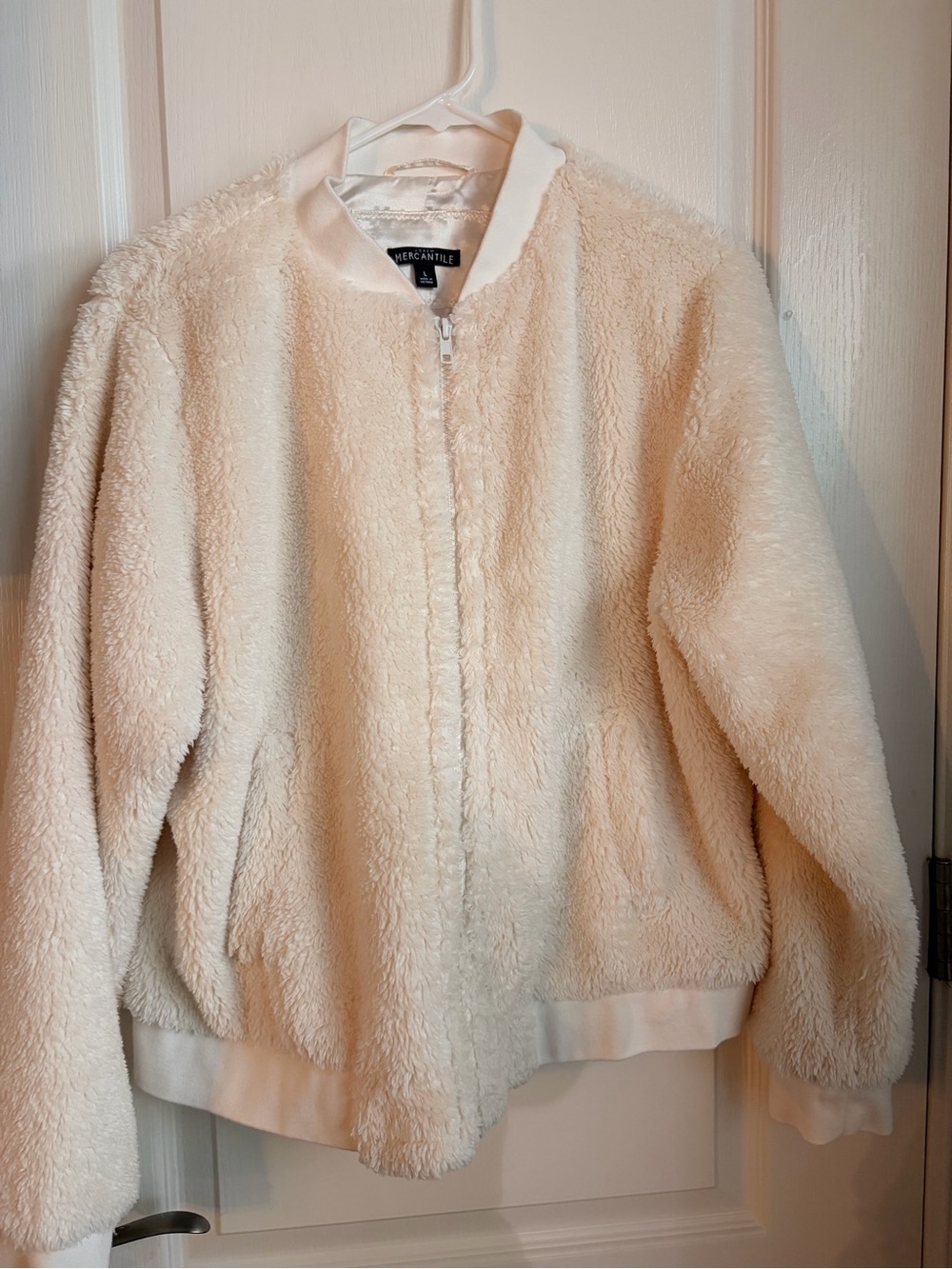 Cream Sherpa JCrew Mercantile Zip Jacket size L